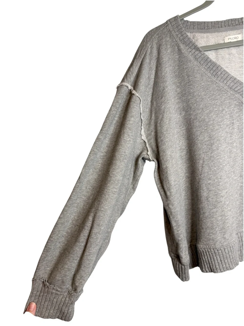 Pilcro Anthropologie Montana Pocket Knit Top Gray Size Medium
